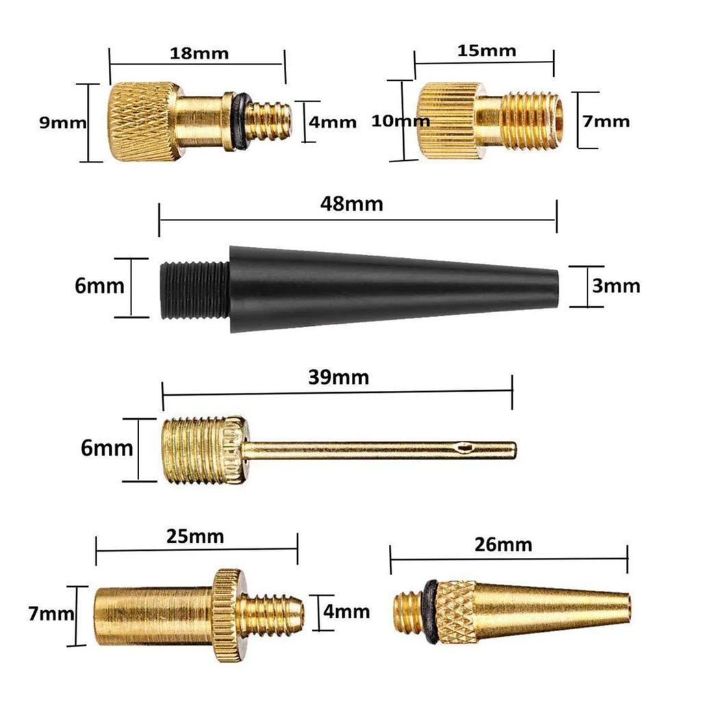15pcs Copper Bicycle Valve Adapter Set Bike Tire Pump Adapter Kit Inflator Pump Accessory Valve Adapter SV AV DV Bicycle Valve