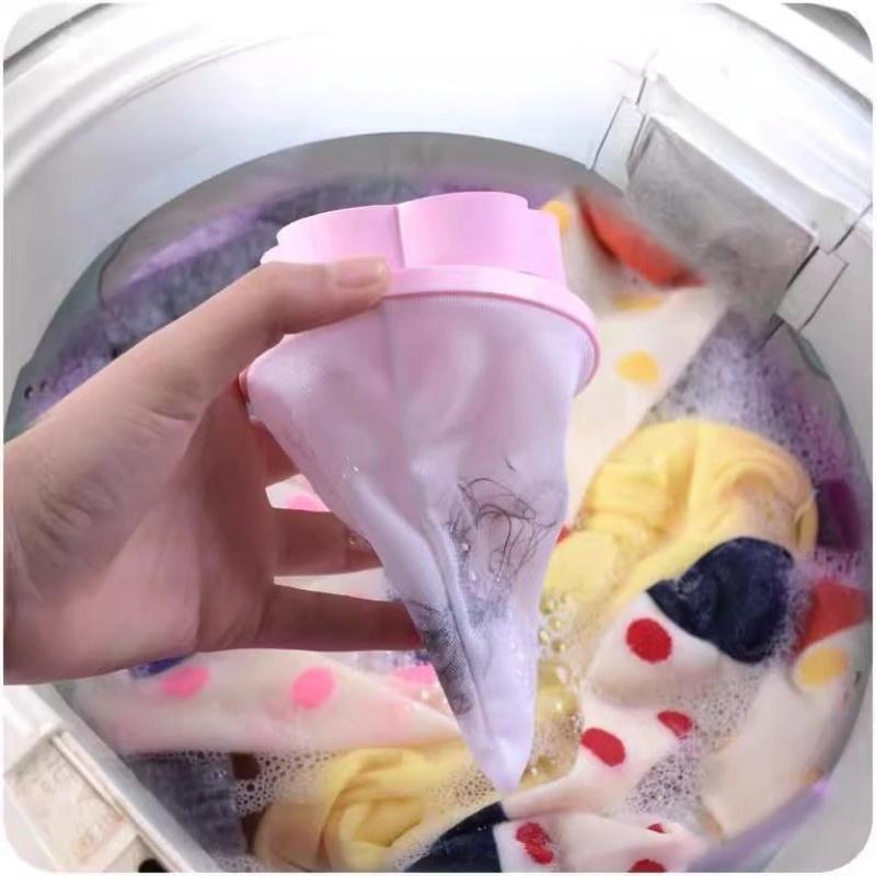 1PC Household Washing Machine Floating Object Filter Mesh Bag Filter Hair Remover Stain Remover Flower Shaped Washing Ball