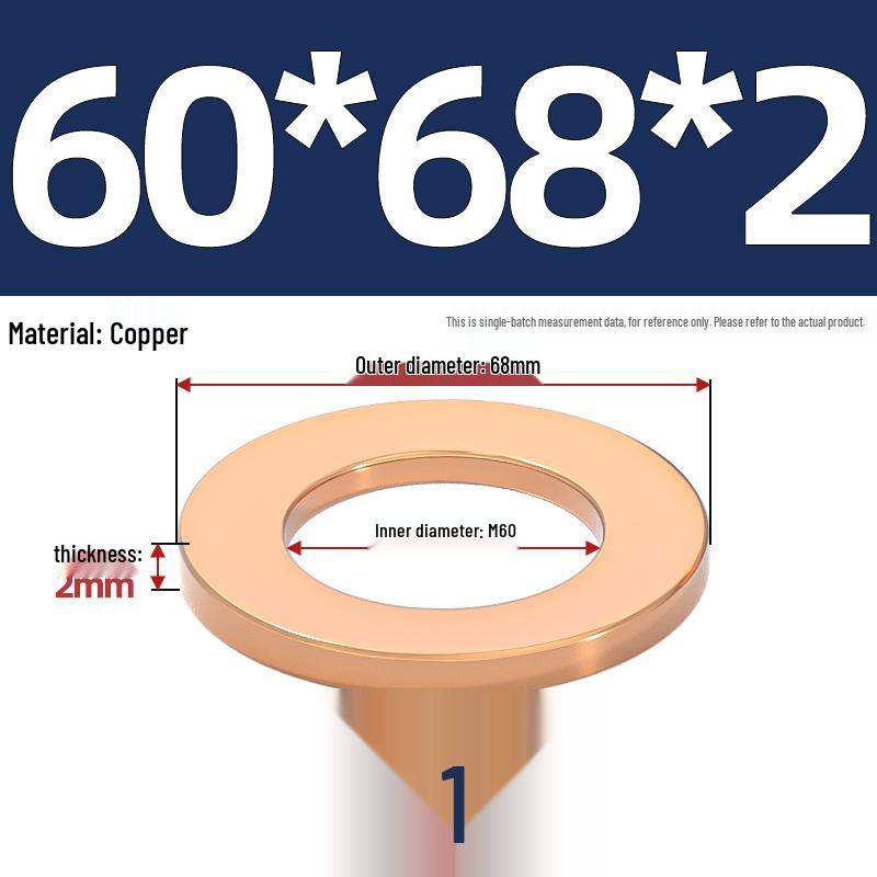 National Standard Red Copper Gasket Seal Ring and Flat Washer M3-M60mm for Marine Instruments