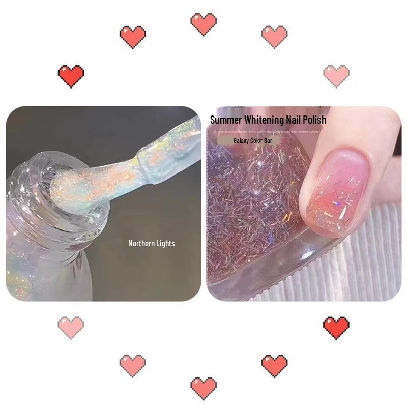 2026 New Year Red Super Sparkle Waterproof Nail Polish with Crushed Diamonds - Luxurious Whitening Formula