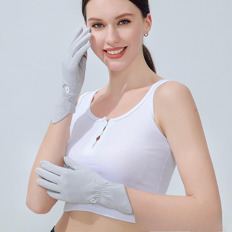 Summer Ice Silk Women's Gloves UV Proof Breathable Non Slip Flip Sun Protection Outdoor Riding Driving Finger Touch Screen