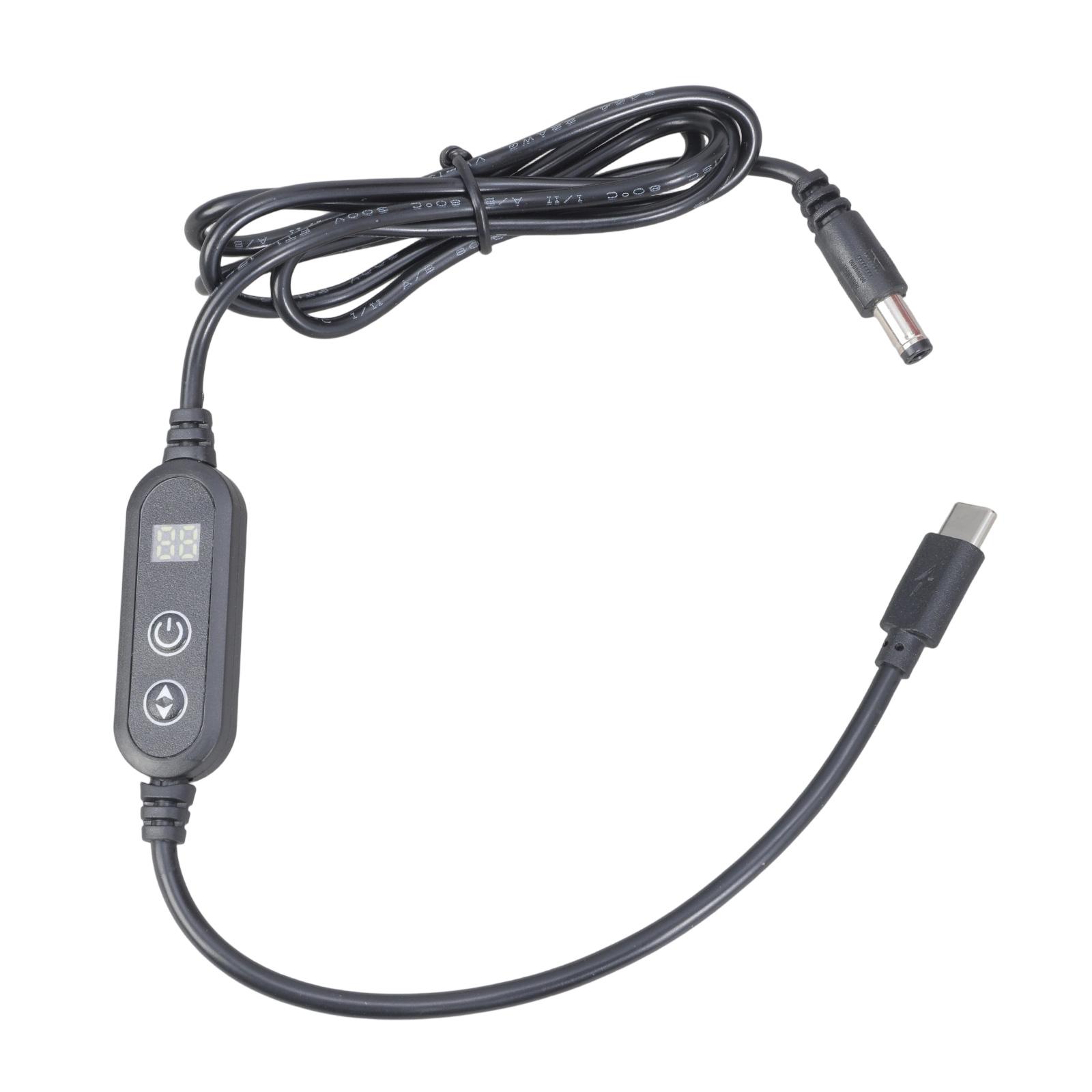 

Extension Cable Type C to 5.5x2.1mm Cable 5V 9V 12V 15V 20V Type C to 5.5x2.1mm Power Charging Cable with Switching 1