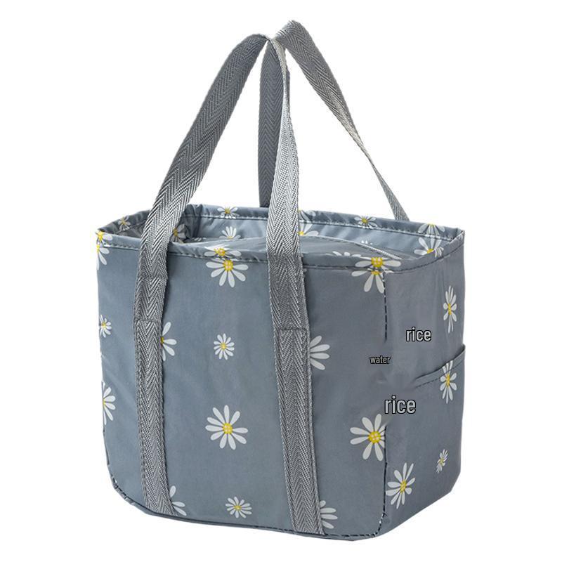 Floral Large-Capacity Insulated Oxford Cloth Lunch Bag