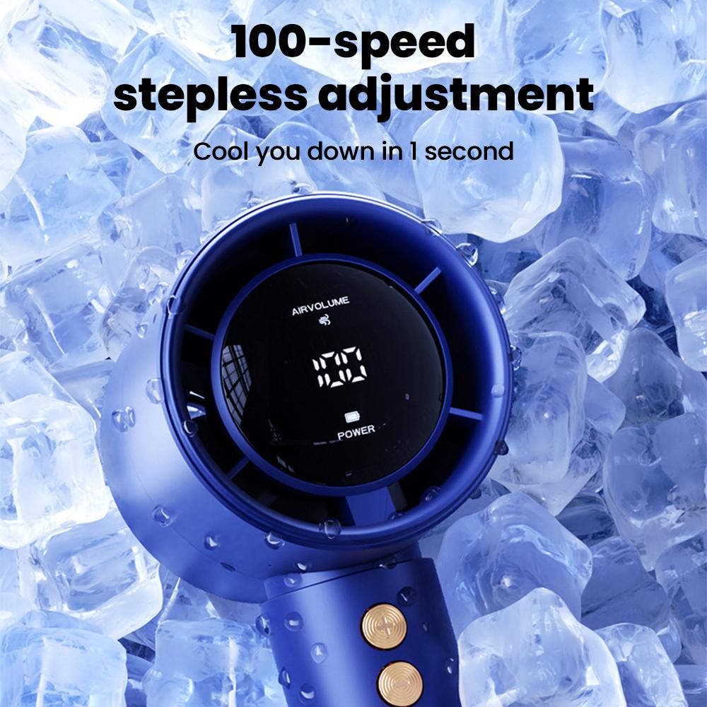 100-speed High-speed Handheld Fan USB Mini Portable Rechargeable Turbo Desk Fan