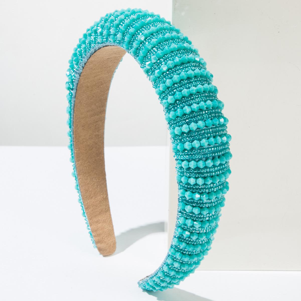 

Роскошные полностью бриллиантовые плетеные вручную бисерные повязки на голову модные аксессуары для волос женский тренд барокко губчатая повязка для волос повязка для волос головной убор