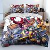 Digimon Adventure Monster Cartoon Comforter Bedding Set,Duvet Cover Bed Set Quilt Cover Pillowcase,king Queen Size Bedding Set
