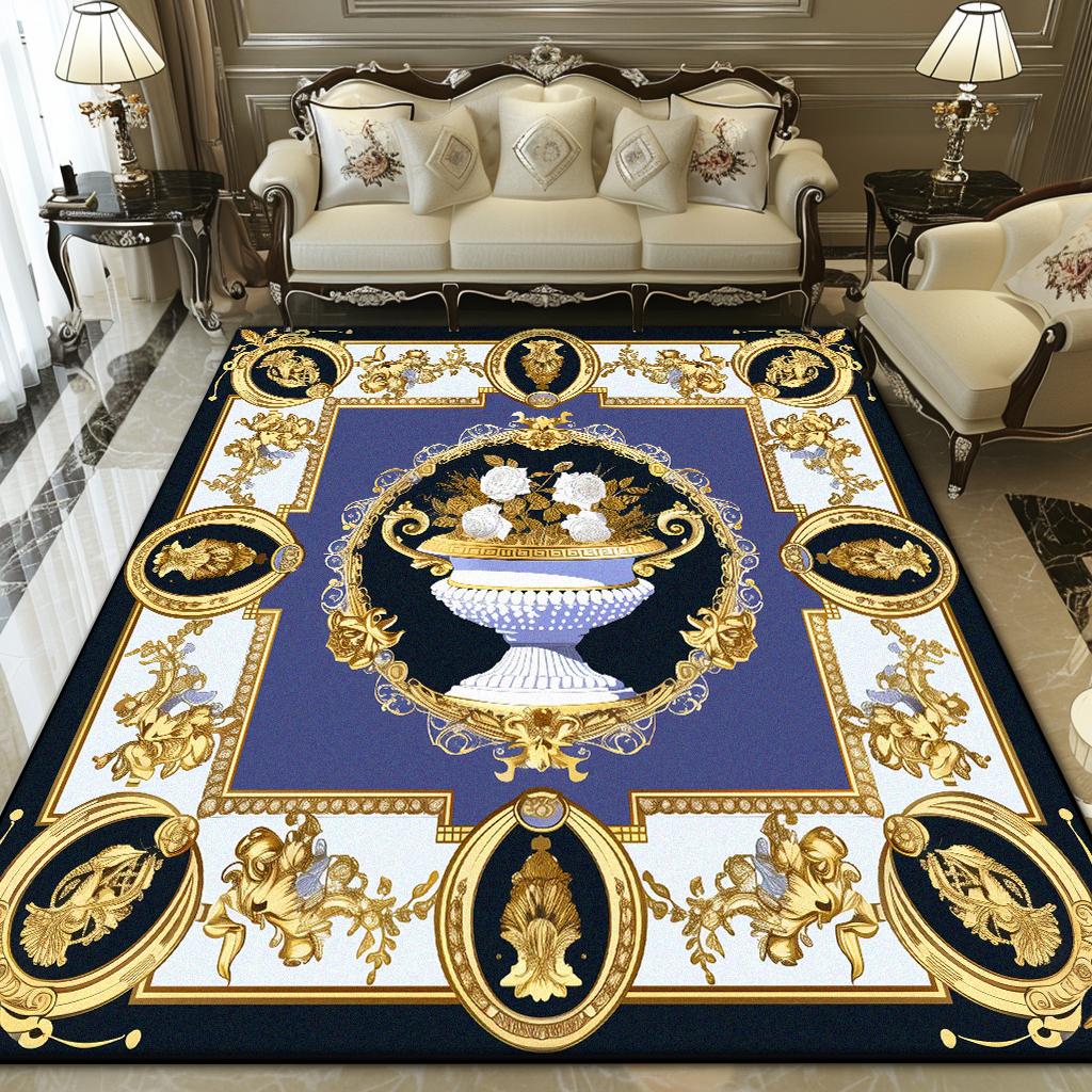 European Style Luxury Living Room Carpet Abstract Decoration Home Large Area Rugs Lounge Bedroom Foldable Plush Floor Mat Sofa