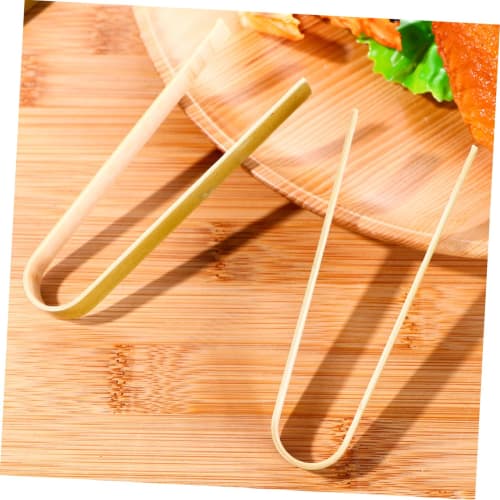 OUNONA 16pcs Bamboo Food Clips, Bamboo Tongs, Small Bamboo Cooking Tongs, Kitchen Supplies, Bamboo Serving Tongs, Bamboo Salad Tongs, Bamboo Kitchen T