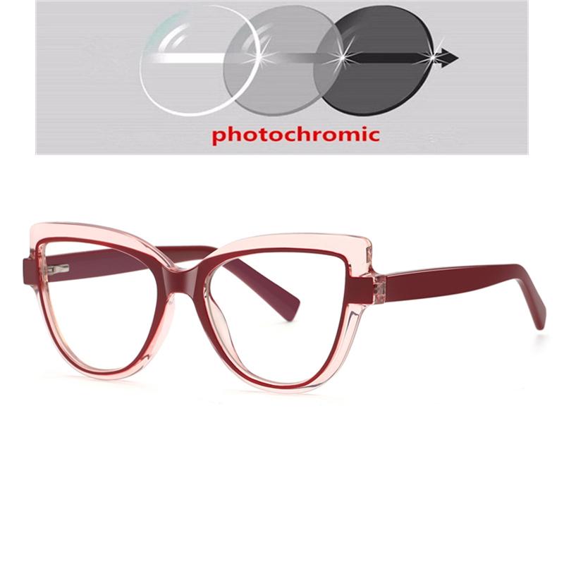 0 -0.5 -0.75 To -6.0 Blue Light Blocking Cat Eye Short-Sight Prescription Glasses For Women Computer Student Myopia Spectacles