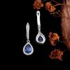 Gorgeous 925 Sterling silver clasp earrings natural Kyanite pear 6*8mm gemstones fine jewelry for women's Proposal Banquet gifts