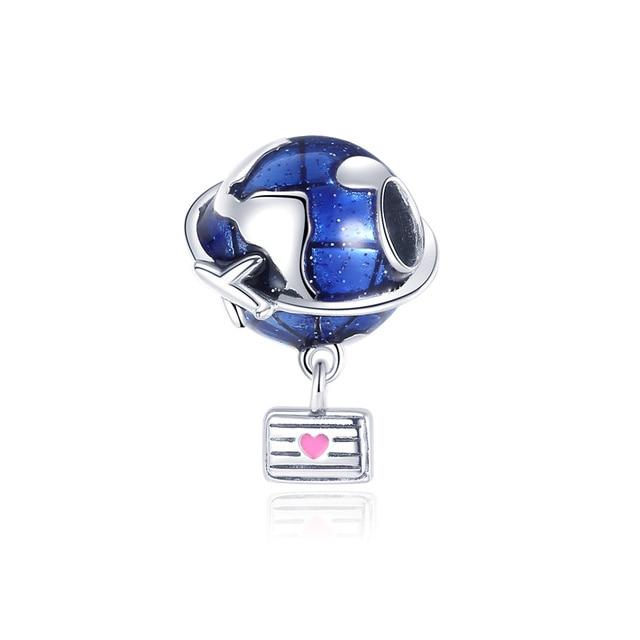 Travel Charms For Jewelry Making 925 Sterling Silver Passport Plane Spain Brazil National Flag Pendant