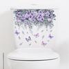 Plants Flowers Butterflies Toilet Sticker Bathroom Toilet Cover Sticker Refrigerator Wall Stickers Wc For Home Decoration