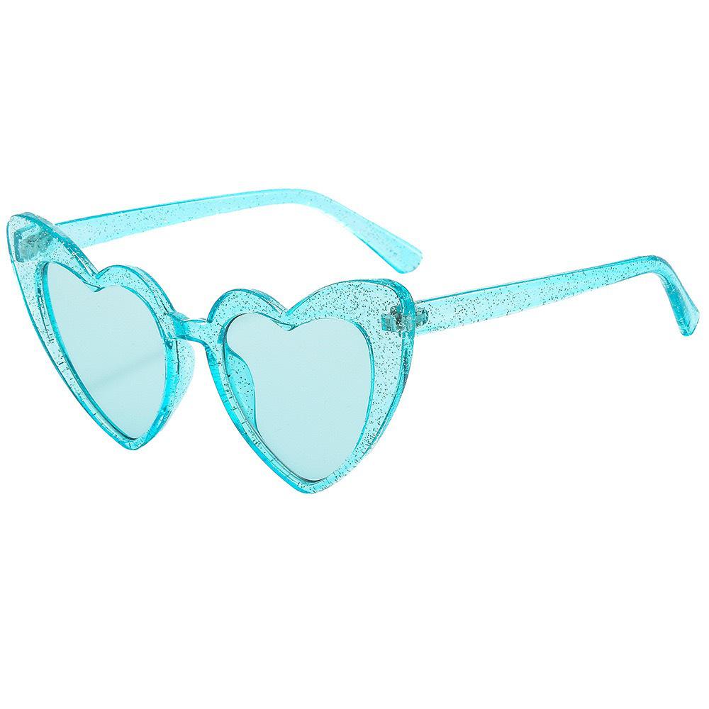 2025 Cross-Border Love UV400 Peach Heart Sunglasses - Glitter Crystal Sun Protection for Women