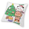 Bubu Dudu Xmas Panda Merry Christmas Pillowcase Printing Polyester Cushion Cover Decoration Pillow Case Cover Seater Zipper
