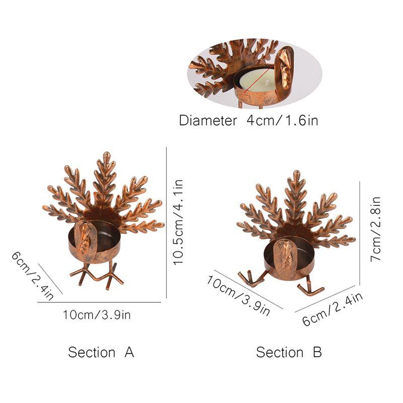 A20F-12Pack Iron Turkey Tea Light Candle Holders Thanksgiving Candle Holder Retro Tea Light Stand Autumn Harvest Candlesticks