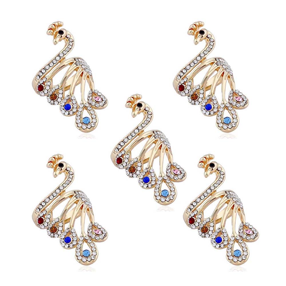 Accessories Thimble Ring Yarn Guides Knitting Loop Crochet Peacock Shape Ring Sewing Accessories