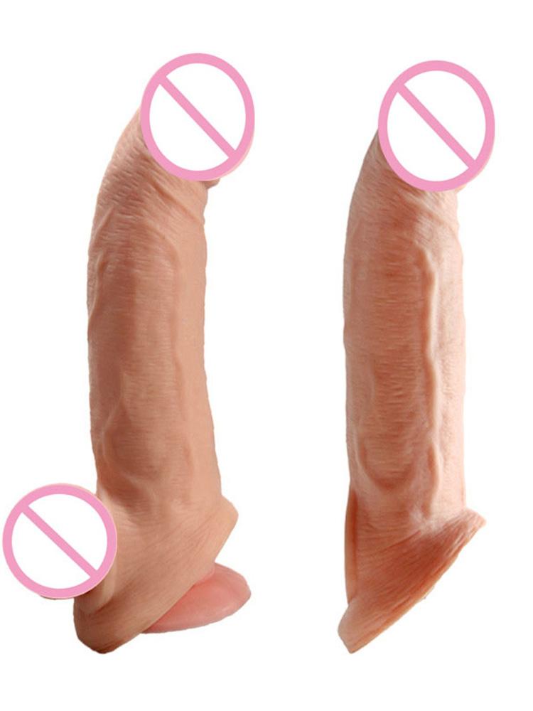Měkký silikonový prodlužovač penisu Opakovaně použitelné kondomy Návlek na penis Návlek na penis Zvětšení dilda Mužský erekční prsten Sexuální hračky pro dospělé pro muže