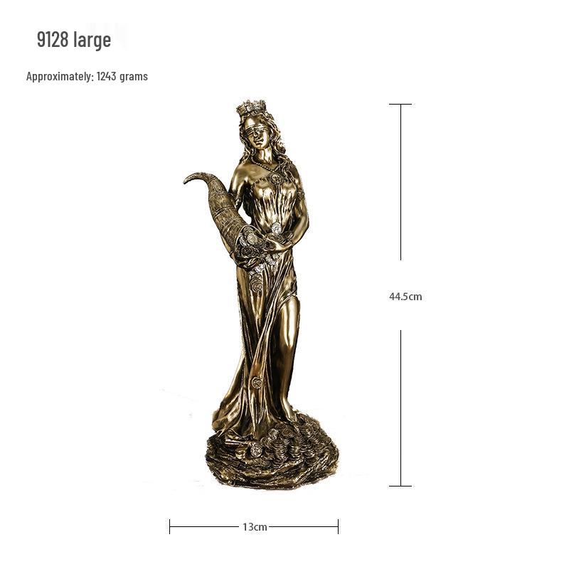 Greek Goddess of Wealth Statue: Lucky Decoration for Desk or Office