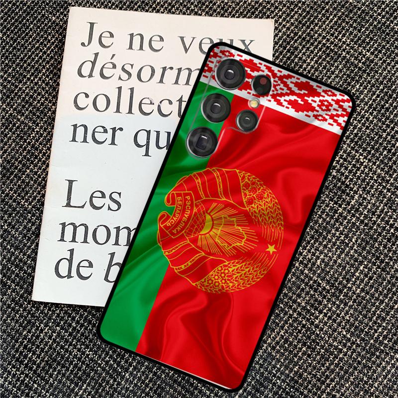 Belarus Flag Coat of Arms For Samsung Galaxy S24 S23 Ultra S22 S20 S21 FE S8 S9 S10 Note 10 Plus 20 Ultra Phone Case