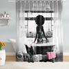 African American Girl Shower Curtain, "Believe In Yourself" Motivational Print, Sexy Heels Bubble Design, Waterproof Polyester