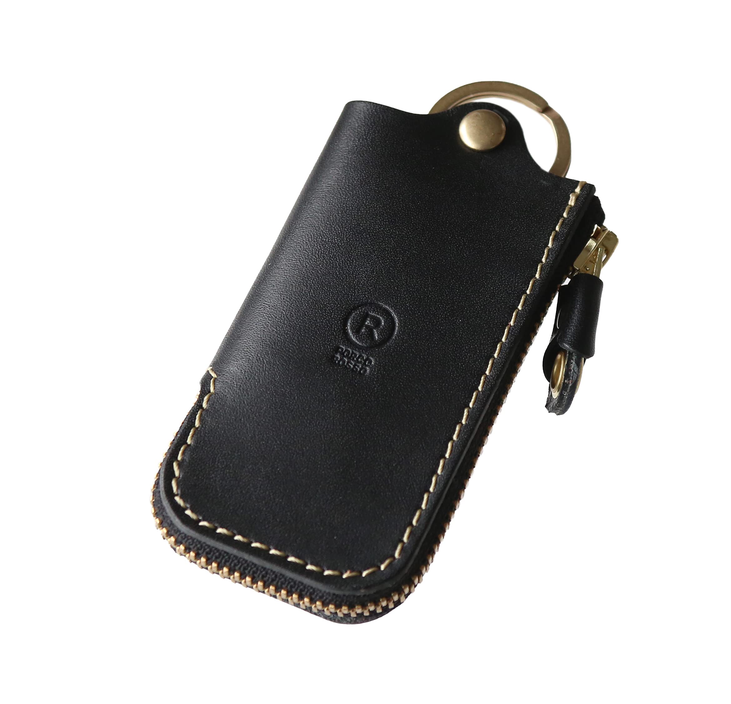 

Key Case Smart Key Case Genuine Leather Tochigi Leather Smart Key Key Chain Leather Zipper Brand Made in Japan Black [Porco Rosso] Men s Women s чорний