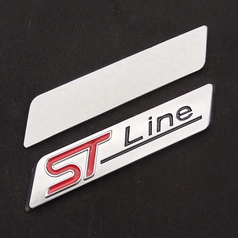 cjbkmg1 3D Metal STLine ST Line Emblem Car Fender Rear Trunk Badge Decals Sticker For Ford Focus Fiesta Mondeo Decorative Accessories