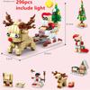 DIY 6in1 Lights Christmas Elk Deer Santa Claus Train Architecture Store Street View Xmas Tree Snow House Building Blocks Kit Toy