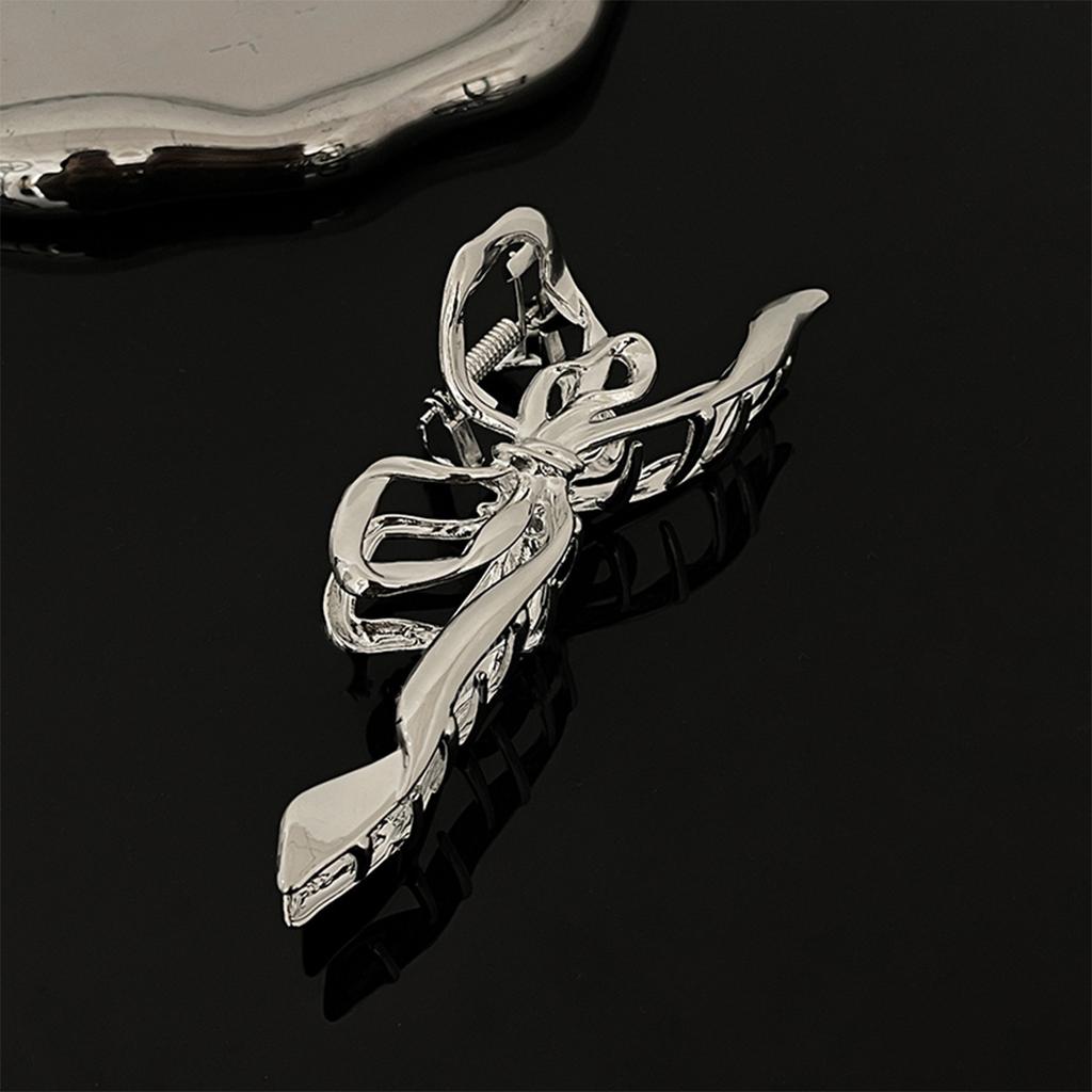 New Metal Bow Strap Hair Clips Women Y2k Geometric High Ponytail Grip Korean Hairpin Grab Cawl Clips Girls Hair Accessories