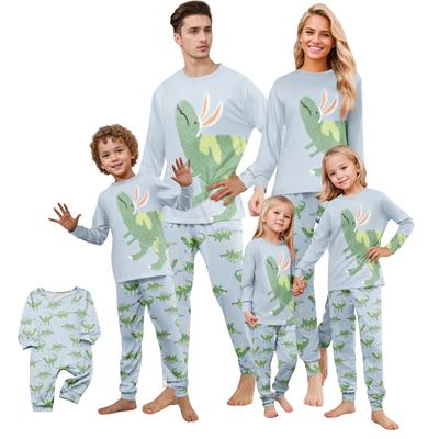 Print Cute Family Set Pajamas, Home Clothes, Family Set Long Sleeve Top Pants Set
