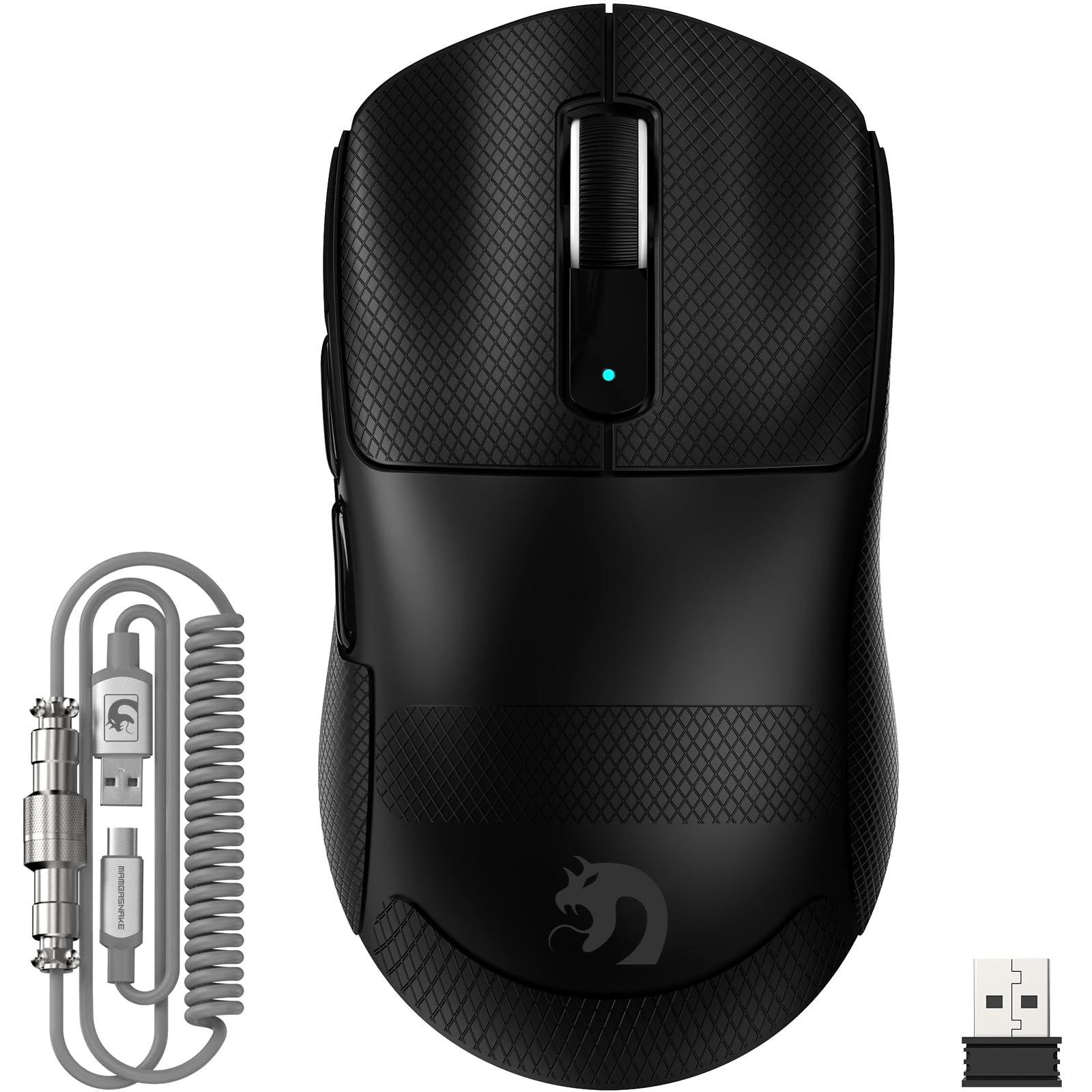 

MAMBASNAKE M3 Gaming Wireless Mouse with Original PAW3395PRO FSWQ Life 65 Hours of Continuous FPS Direct Includes Grip Tape Mouse, Ultra-Lightweight чорний