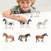 PVC Simulation Horse Figurine Miniature Pony Stallion Mare Sculpture Educational Toy Farm Animal Model Decoration Ornament