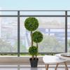 Artificial Boxwood Large 110cm, UV-Resistant Artificial Plant with 3 Balls for Living Room Bedroom Office Garden
