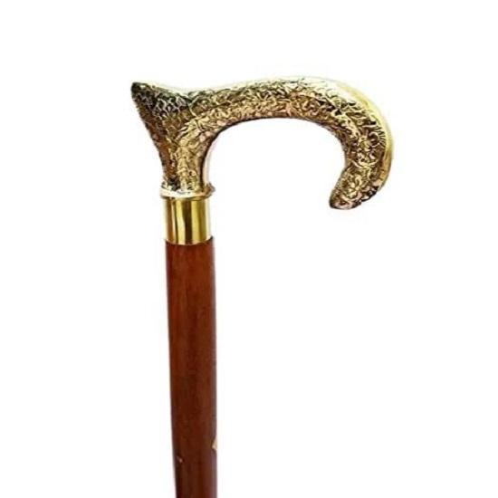 

Foldable Handcrafted Sheesham Wood Unisex Surgical Walking Stick with Brass Handle