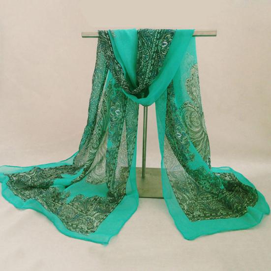 Sciarpa Lunga Morbida in Chiffon Floreale da Donna, Coprispalle Trasparente, Stola, Regalo