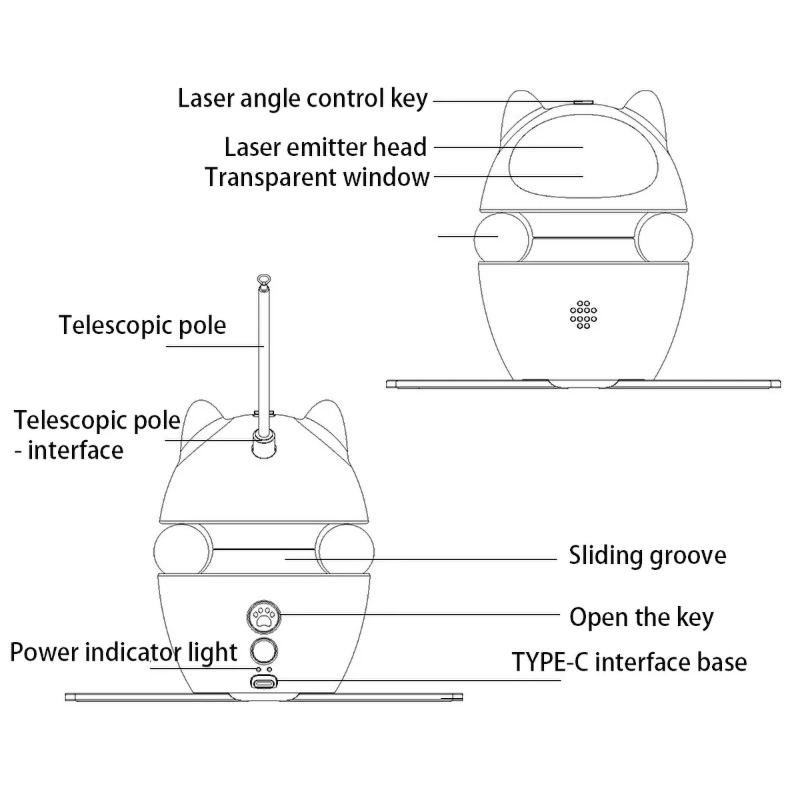 Cat Toys Indoor Electric Toy with Ball and Feather Automatic Chasing Exercise Toy Usb Rechargeable, Smart Interactive Cat Toy