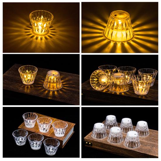 Creative Crystal LED Table Lamp Mini Night Light Bedroom Dorm Bedside Atmosphere Light Desktop Decorative Ornament