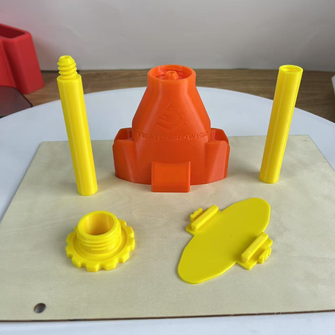 

1Pc Outdoor Yellow Plastic Portable Shower 3D Printing Ornament (Assembly Required), Great Halloween or Christmas Gift 1