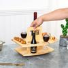 1PC Snack & Drink Carrier Rustic Wooden Stackable Picnic Foldable Multi-layer Natural Picnic Lightweight 36x31x26cm