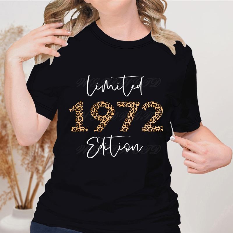 Women Crew Neck Leopard 1970 To 1979 T-shirt Ladies T Shirts Summer Casual Tops Tees Clothing