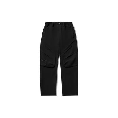 Li Ning Plain Straight Loose Sports Casual Pants Men Bottoms Black AYKU149-2