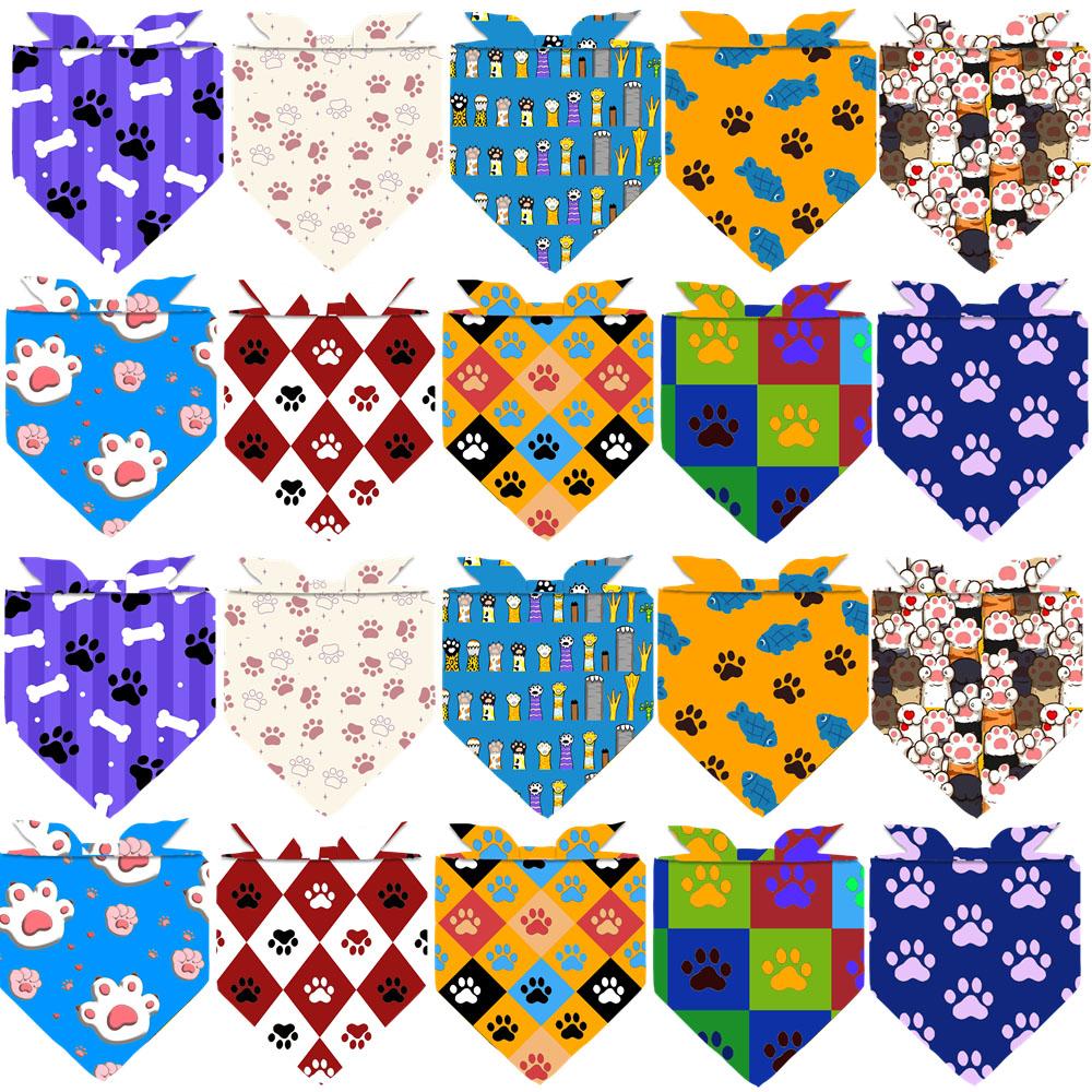 

30pcs Claw Style Pet Dog Bandana For Small Dog Puppy Scarf Bibs Dogs Grooming Bulk Pet Bandanas Dog Grooming Supplies 65x45x45cm