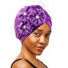 Big Flower Accessories Imitation Silk Pleated Turban Hat Ethnic Hat Indian Hat Ladies Wedding Hat