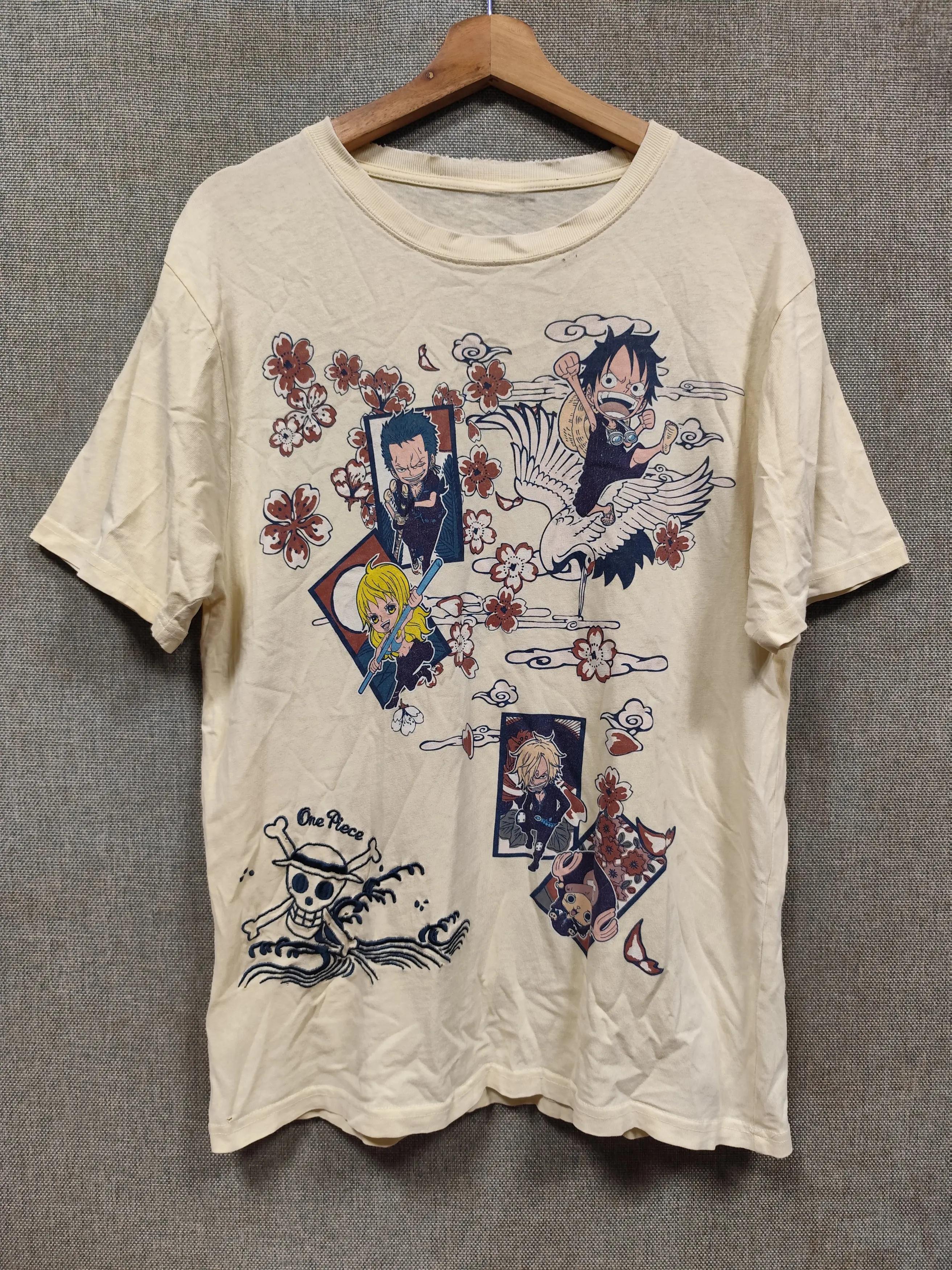 

Summer 2026 One Piece Straw Hat Group Harmonia Flower Style Q Edition Allthemed100Cotton Printed Tshirt Male and Female Top S