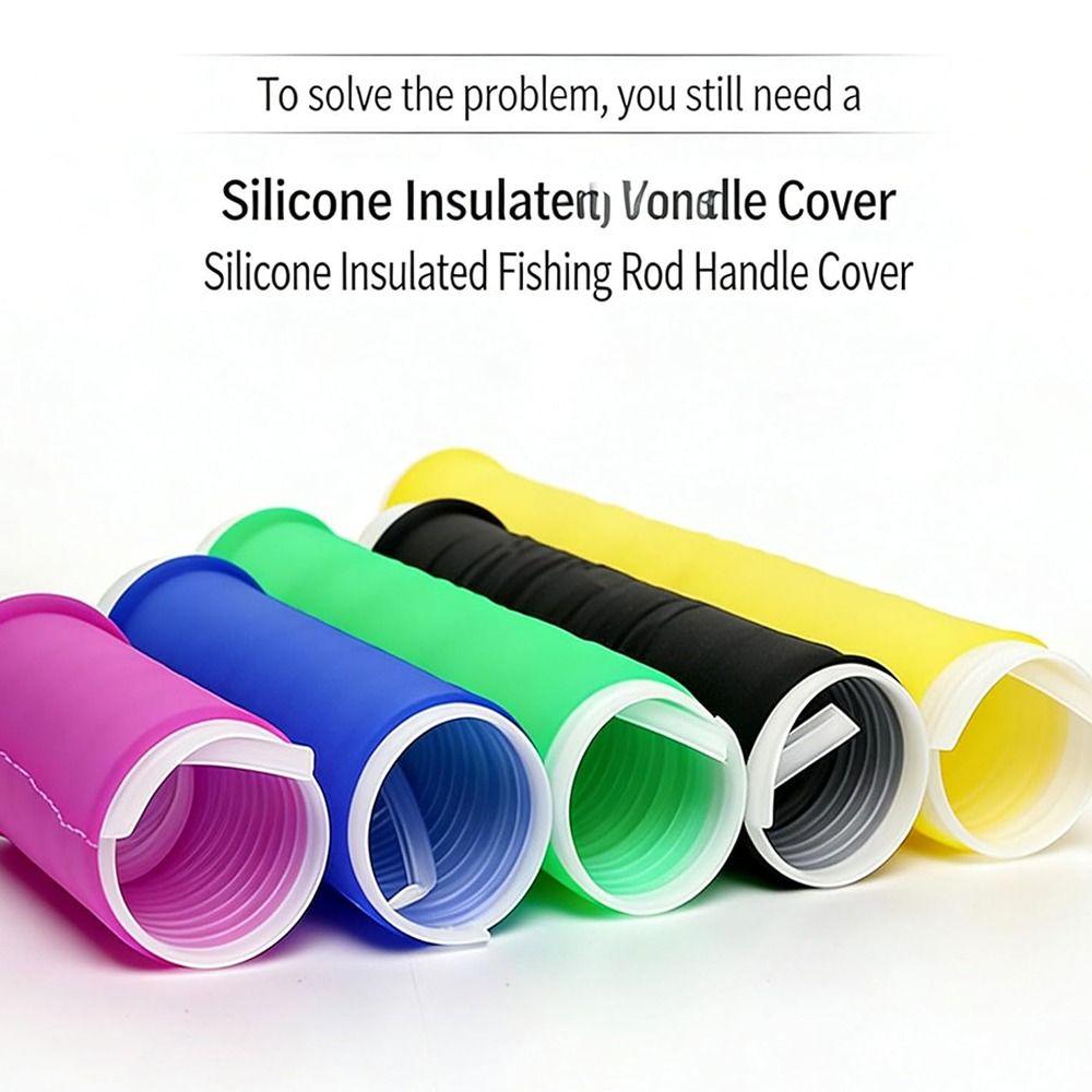 Anti-electric Cold Shrink Handle Cover Silicone Grip Sleeves  Fishing Tackle Accessories