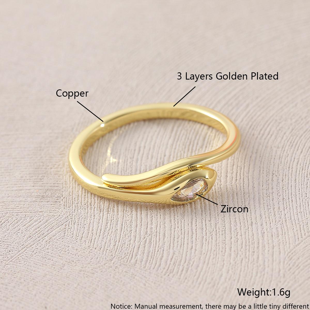 

Simple Electroplated Zirconia Ring, A High-end Ring with Adjustable Opening for A Ladylike Appearance. RC04-8