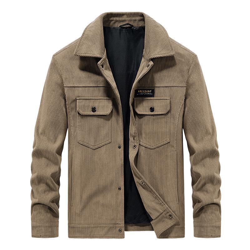 Men s Corduroy Fur Collar Jacket, Winter 2022 Fashion. XL