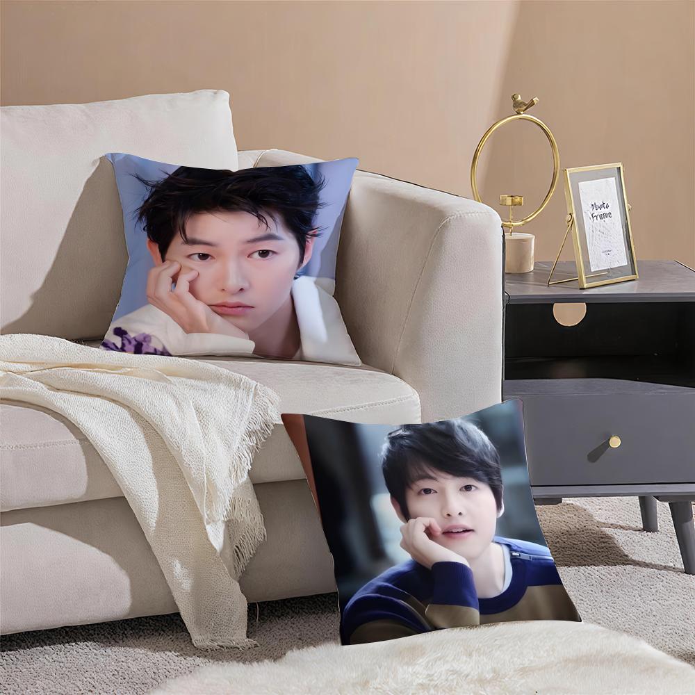 Handsome Talented Korean Actor SSong Joongki Cushion Cover Throw Pillow Cover Hidden Button Durable Polyester Chair Cushion