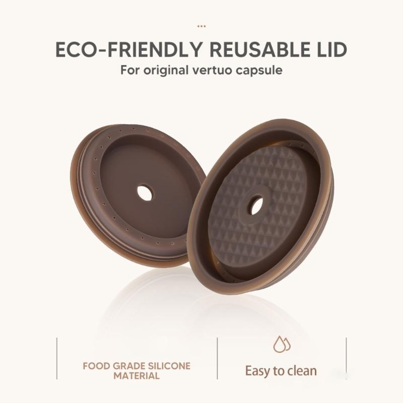 4Pcs Reusable Silicone Lids Coffee Silicone Cover Lids Refilled Capsules for Coffee Lids Capsules Replacement