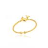 18K Gold Plated Butterfly Spiral Ring - Stainless Steel Cross Design for Women