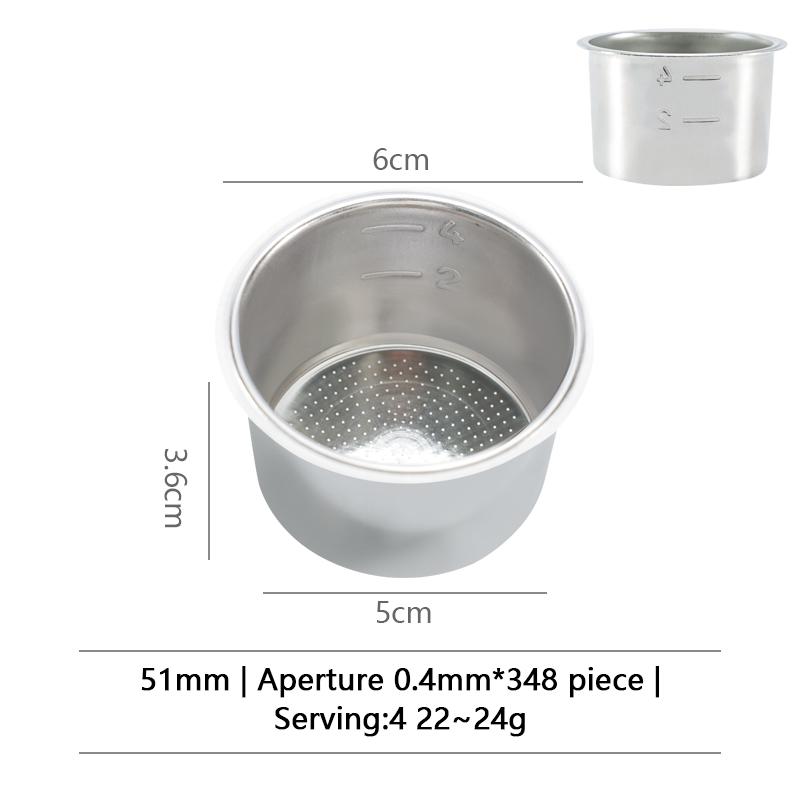 Coffee Filter Basket 51mm 54mm 58MM Stainless Steel Replacement For Bottomless Portafilter Powder Bowl Barista Espresso Tools